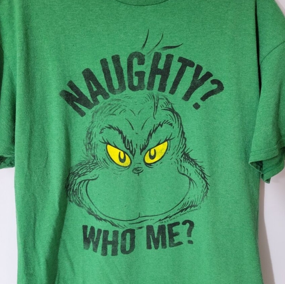 Naughty by nature Grinch upcycled flannel/tee combo